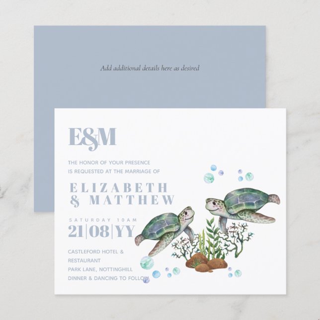 Sea Turtles Beach Wedding (Front/Back)