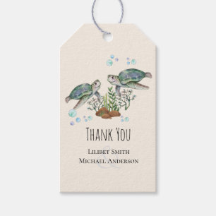 Sea Turtles Beach Wedding Gift Tags