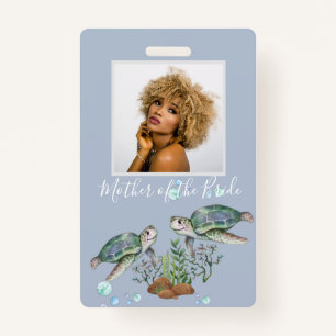 Sea Turtles Beach Wedding ID Badge