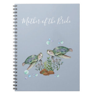 Sea Turtles Beach Wedding Notebook