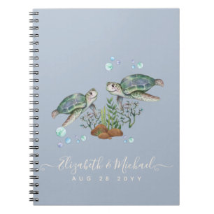 Sea Turtles Beach Wedding Notebook