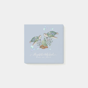 Sea Turtles Beach Wedding Post-it Notes