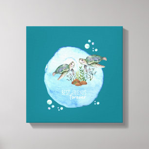 Sea Turtles BFFs - Personalised Best Friends Gifts Canvas Print