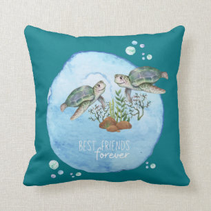 Sea Turtles BFFs - Personalised Best Friends Gifts Cushion