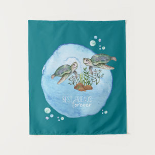 Sea Turtles BFFs - Personalised Best Friends Gifts Tapestry