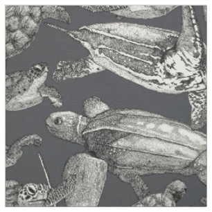 sea turtles black soot fabric