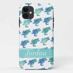 Sea Turtles Blue Green Personalized iPhine Case