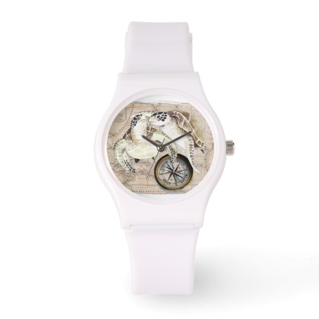 Sea Turtles Compass Map Watch (Front)