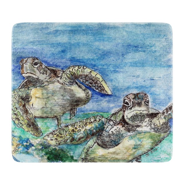 Sea Turtles Cutting Board (Front)