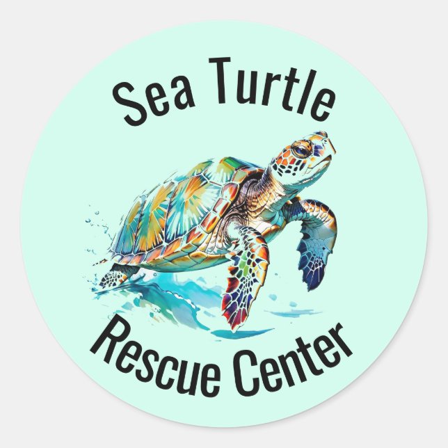 Sea Turtles Design  Classic Round Sticker (Front)