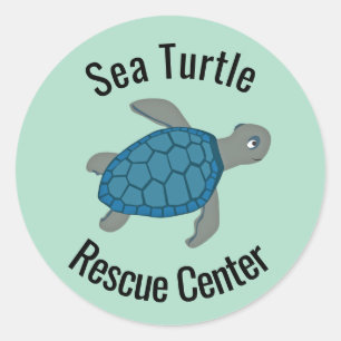 Sea Turtles Design Classic Round Sticker