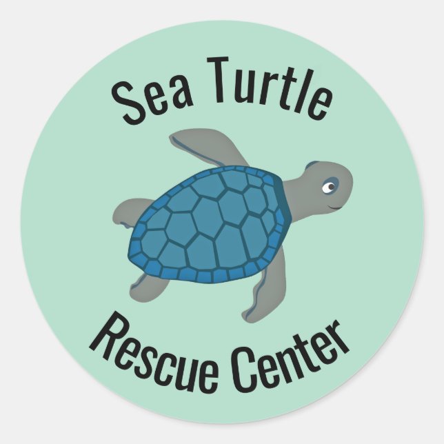 Sea Turtles Design  Classic Round Sticker (Front)