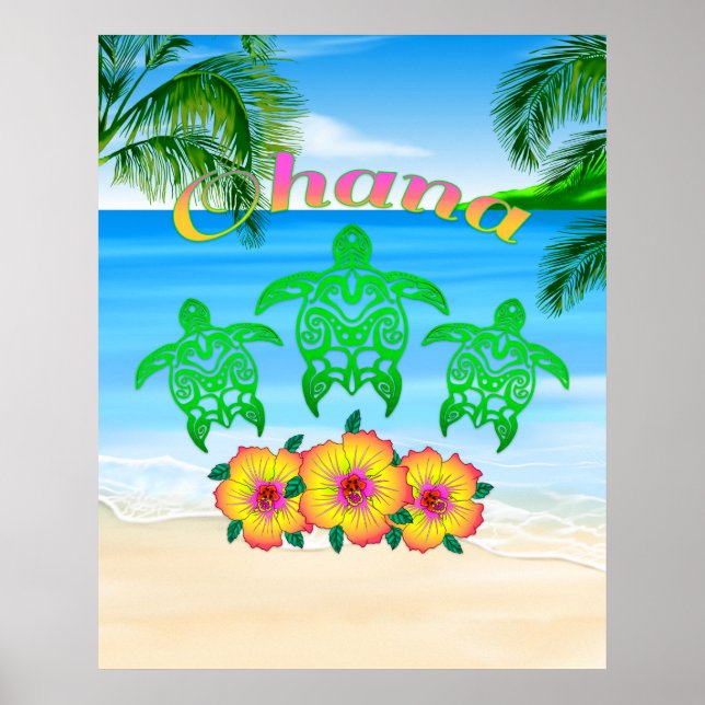Sea Turtles Hawaiian Honu Poster (Front)