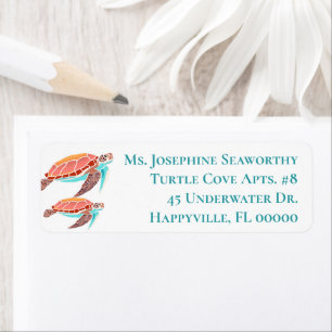 Sea Turtles Illustrated Custom Address Label Return Address Label