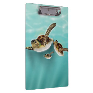 Sea Turtles Illustration Clipboard