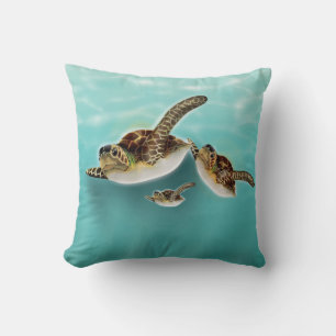 Sea Turtles Illustration Cushion
