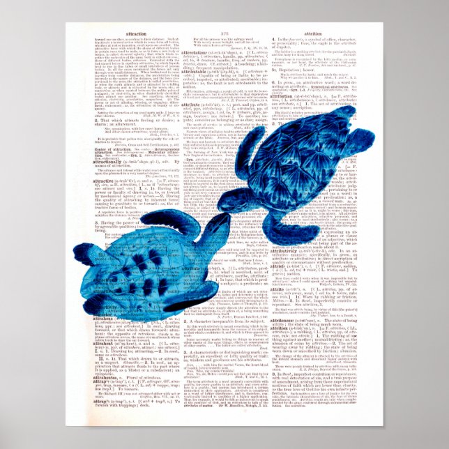 Sea Turtles in Love dictionary art Wall poster (Front)
