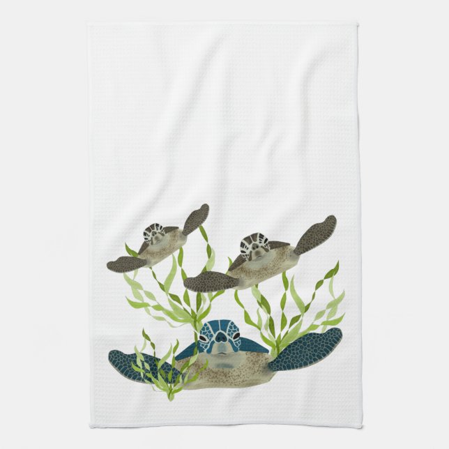 Sea Turtles Kitchen Towel (Vertical)