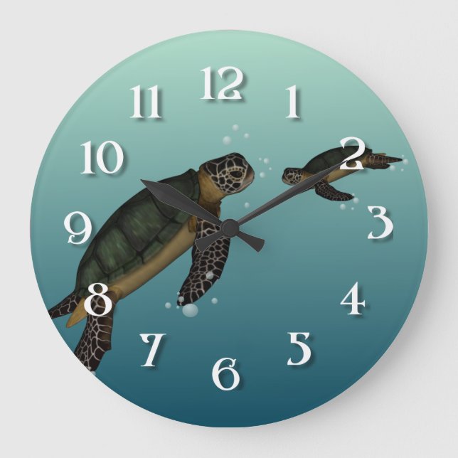 Sea Turtles Large Clock (Front)