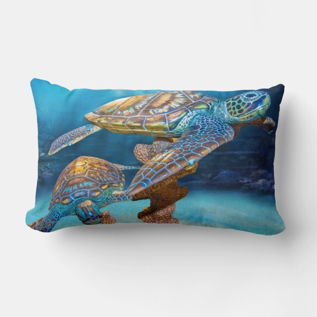 Sea Turtles Lumbar Cushion (Front)