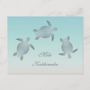 Sea Turtles Mele Kalikimaka Christmas Postcard