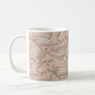 sea turtles mocha mousse cream tan coffee mug
