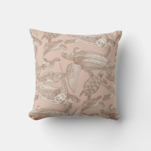 sea turtles mocha mousse cream tan cushion