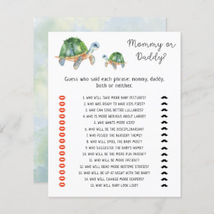 Sea Turtles - mummy or daddy baby shower game