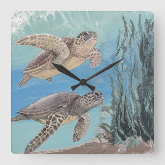 Sea turtles ocean theme wall clock