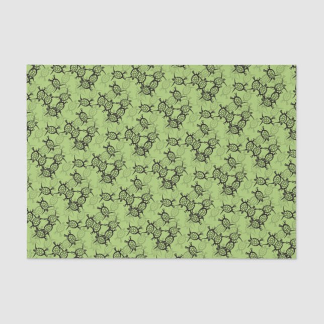 Sea Turtles on Green Tissue Paper (Front)