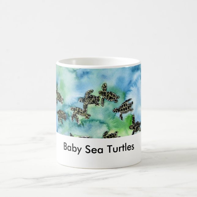 sea_turtles_painting, Baby Sea Turtles Coffee Mug (Center)