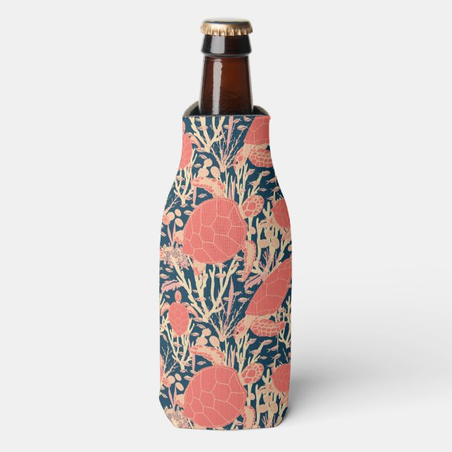 Sea Turtles Pattern Bottle Cooler (Bottle Front)