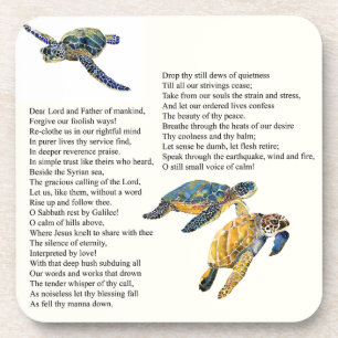 Sea Turtles Peace Poem Prayer Wildlife Coaster