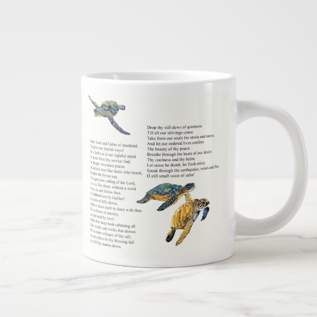 Sea Turtles Peace Prayer Poem Jumbo Mug (Right)