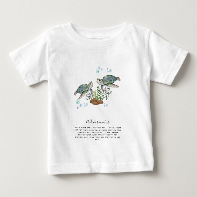 SEA TURTLES Personalised Baby T-Shirt (Front)