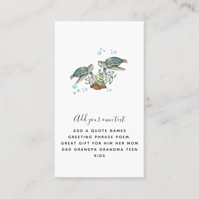 SEA TURTLES Personalised Business Card (Front)
