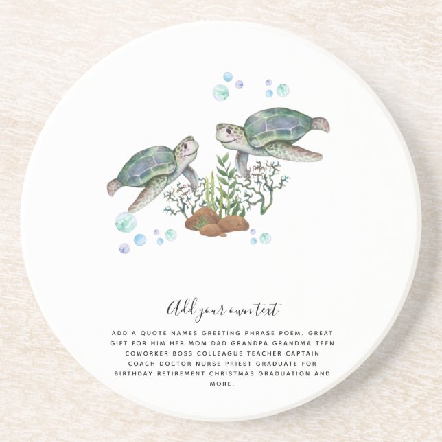 SEA TURTLES Personalised Coaster (Front)