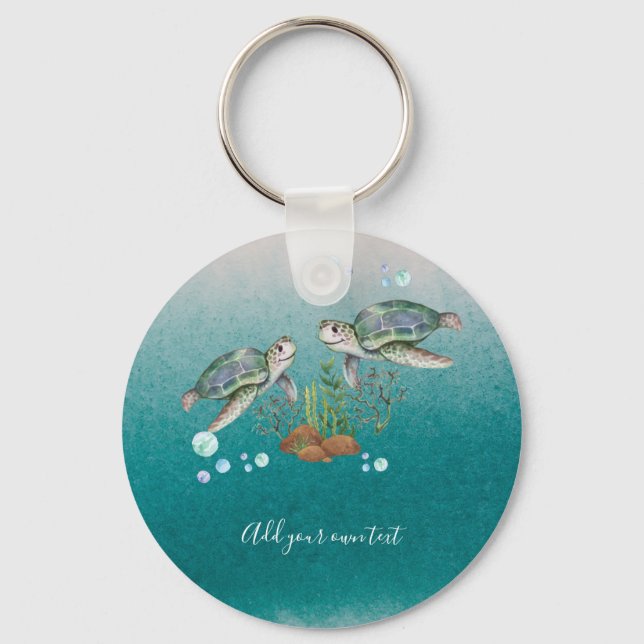 SEA TURTLES Personalised Key Ring (Front)