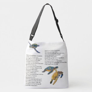 Sea Turtles Poem Prayer Peace Shoulder Tote Bag