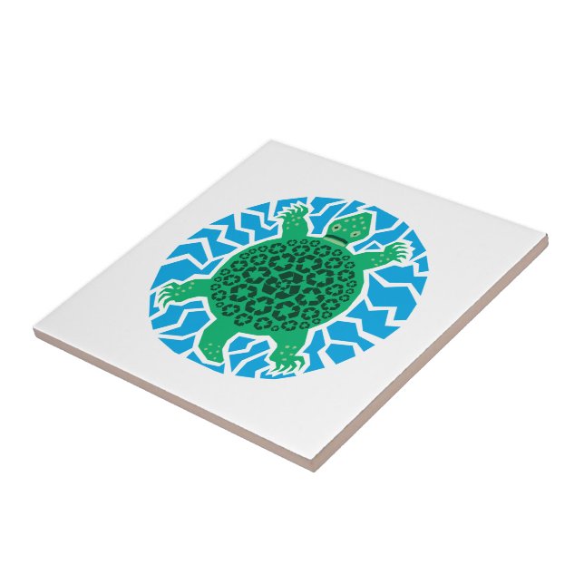 Sea Turtles, Recycling Ceramic Tile (Side)