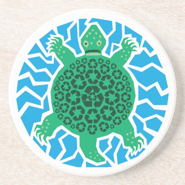 Sea Turtles, Recycling Coaster (Front)