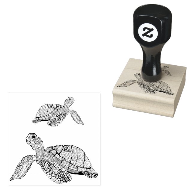 Sea Turtles Reptiles | Rubber Stamp (Stamped)
