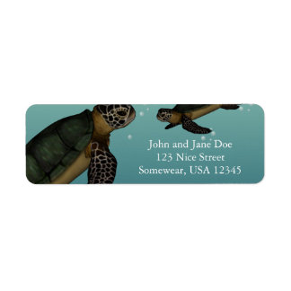 Sea Turtles Return Address Label