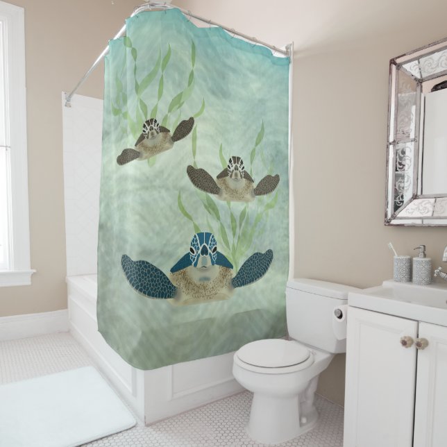 Sea Turtles Shower Curtain (In Situ)