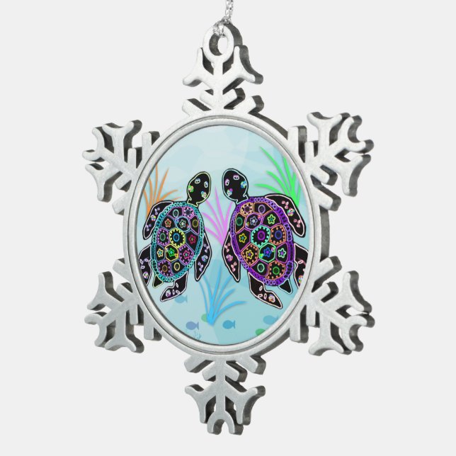 Sea Turtles Snowflake Ornament (Right)