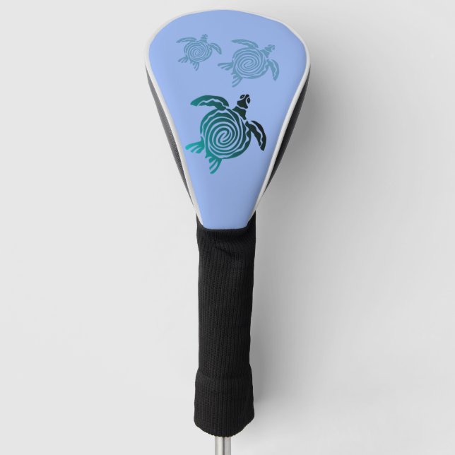 Sea Turtles Swimming on Perri Blue Water Golf Head Cover (Front)