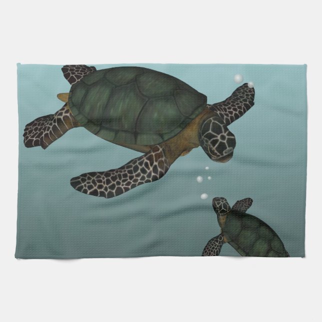 Sea Turtles Tea Towel (Horizontal)