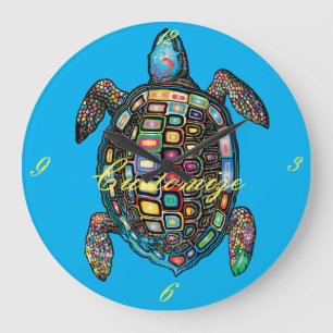 Sea Turtles Thunder_Cove Large Clock