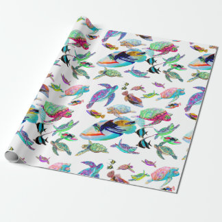 Sea Turtles & Tropical Fish Wrapping Paper