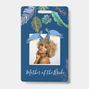 Sea Turtles Wedding Blue Yellow ID Badge